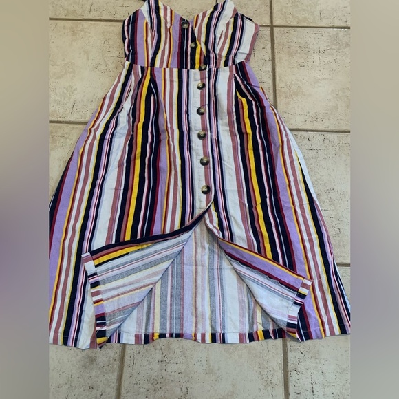 JustFab Multi-Color Striped Spaghetti Strap Dress - Picture 8 of 9